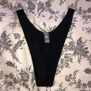 High Leg Black Cheeky Bikini Bottoms